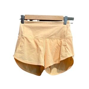 Lululemon Orange Speed Up High-Rise Lined  2.5" Women's Activewear Shorts Size 0